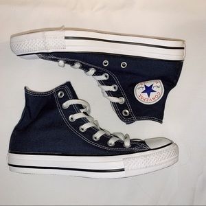 Converse navy blue high top chucks